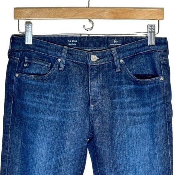 AG ADRIANO GOLDSCHMIED The Stilt Cigarette Skinny Leg Jeans Women Sz. 28 R Blue - Picture 3 of 15